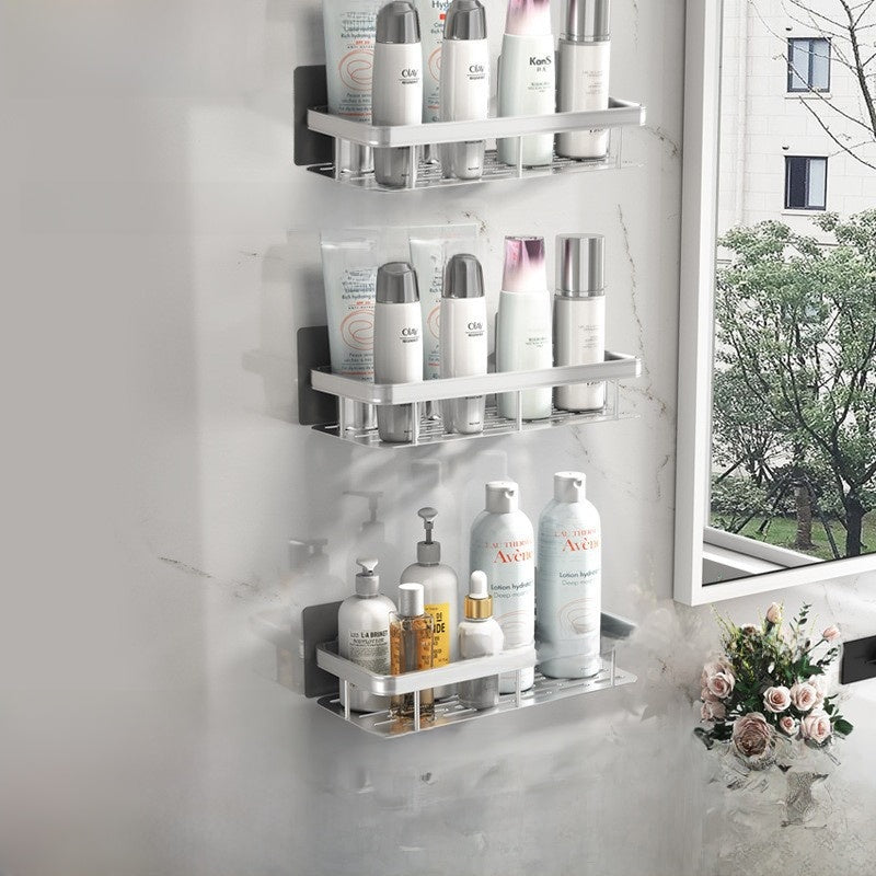 PUREUTILITY Corner Shower Storage Basket – No-Drill Wall Mounted