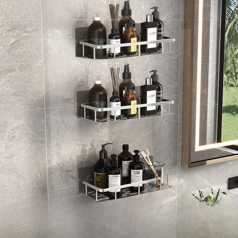 PUREUTILITY Corner Shower Storage Basket – No-Drill Wall Mounted