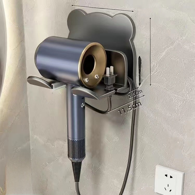 PUREUTILITY Wall-Mounted Hair Dryer Rack – No-Drill Installation