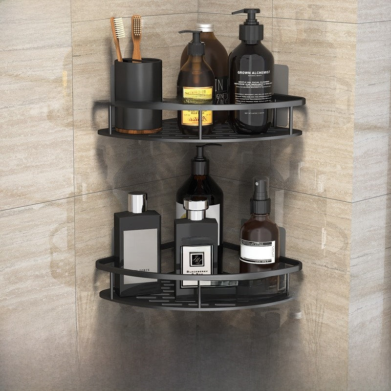 PUREUTILITY Corner Shower Storage Basket – No-Drill Wall Mounted