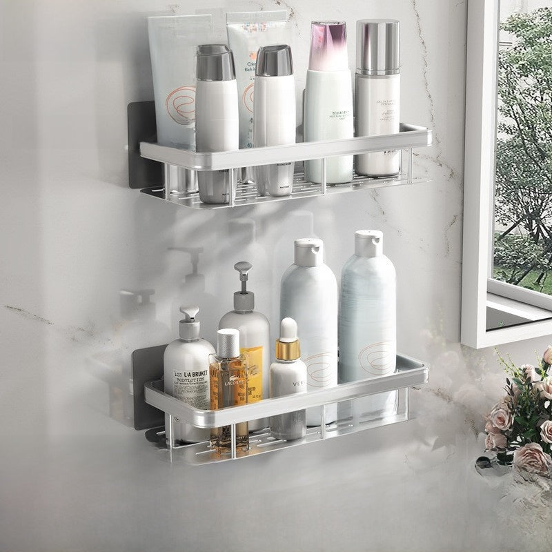 PUREUTILITY Corner Shower Storage Basket – No-Drill Wall Mounted