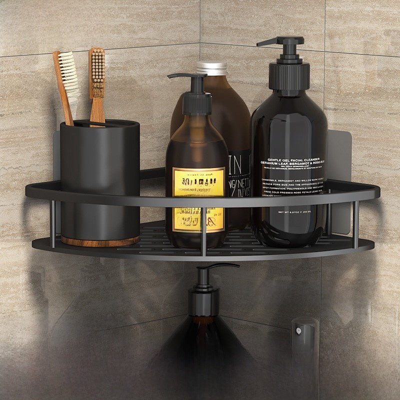 PUREUTILITY Corner Shower Storage Basket – No-Drill Wall Mounted