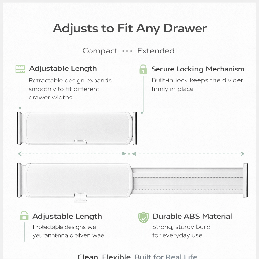 PUREUTILITY Adjustable Drawer Dividers Organizer