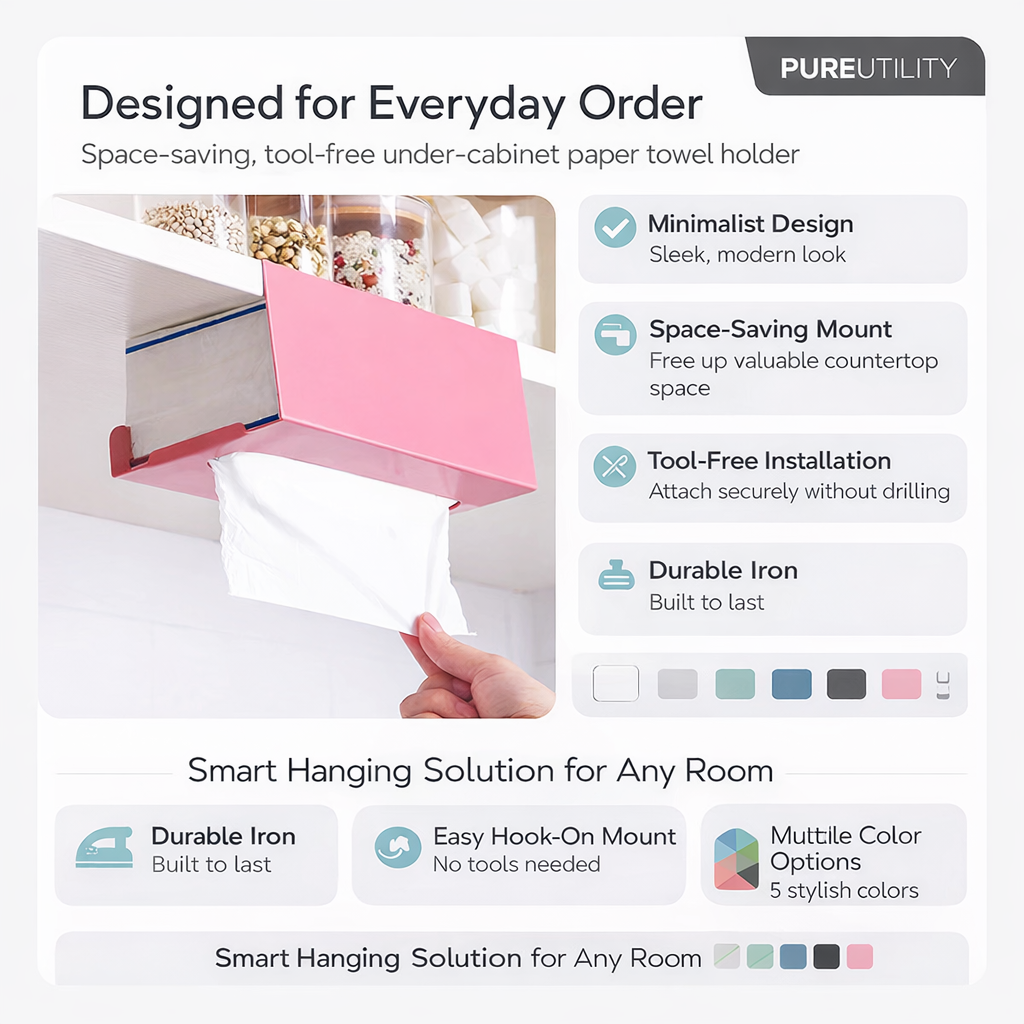 PUREUTILITY Under-Cabinet Paper Towel Holder