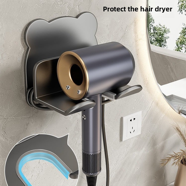 PUREUTILITY Wall-Mounted Hair Dryer Rack – No-Drill Installation