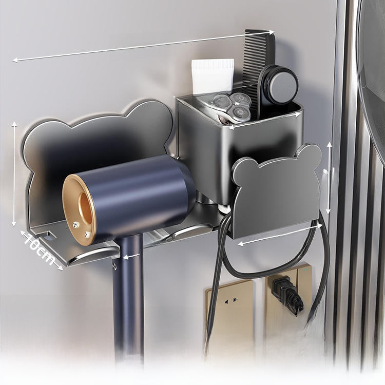 PUREUTILITY Wall-Mounted Hair Dryer Rack – No-Drill Installation